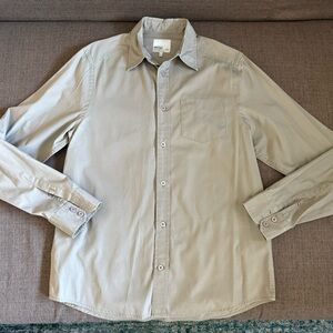 Wesc Tan Casual Button Down Shirt Relaxed Fit